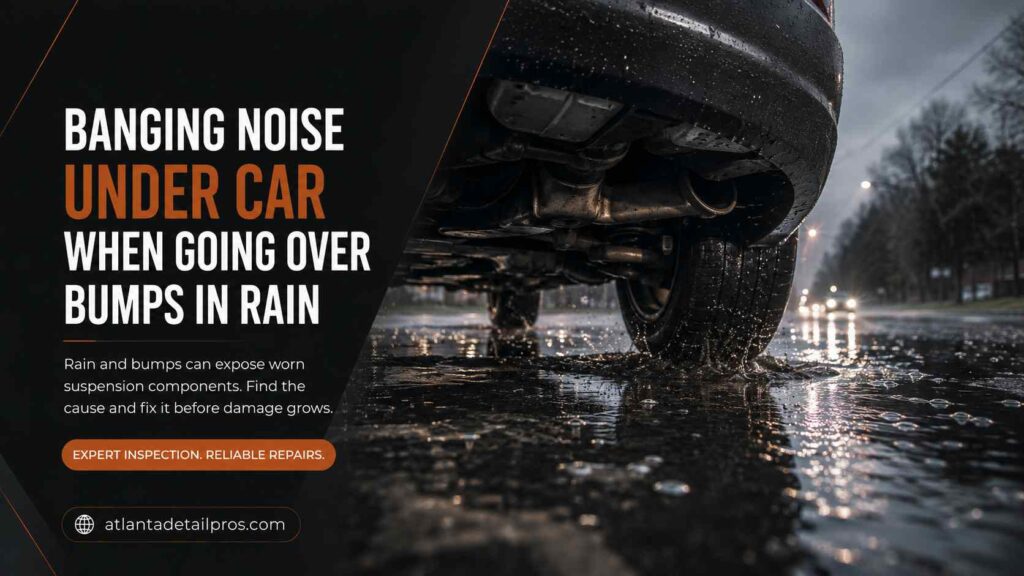 Banging Noise Under the Car When Going Over Bumps in Rain