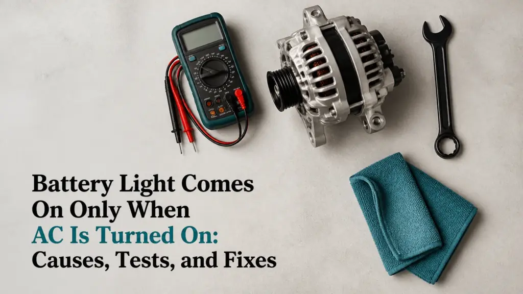battery light comes on only when ac is turned on