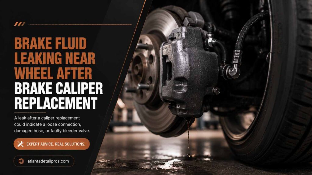 brake fluid leaking near wheel after brake caliper replacement