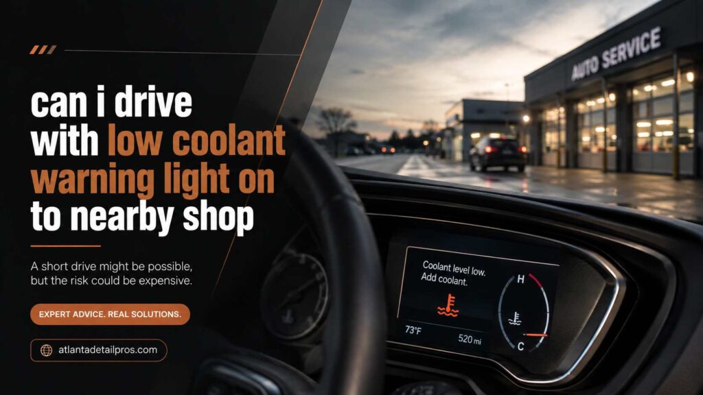 can i drive with low coolant warning light on to nearby shop
