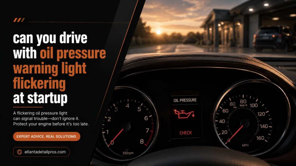 can you drive with oil pressure warning light flickering at startup