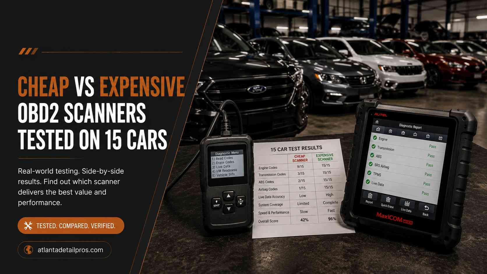 cheap vs expensive obd2 scanners tested on 15 cars