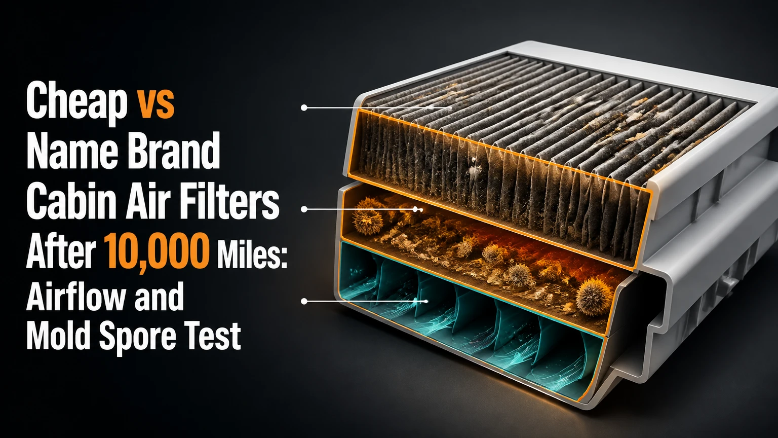 Cheap vs Name Brand Cabin Air Filters After 10,000 Miles: Airflow and Mold Spore Test