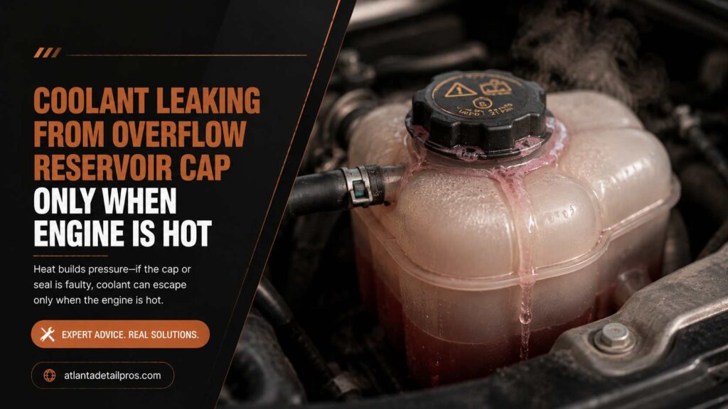coolant leaking from overflow reservoir cap only when engine is hot