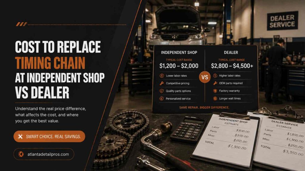 cost to replace timing chain at independent shop vs dealer