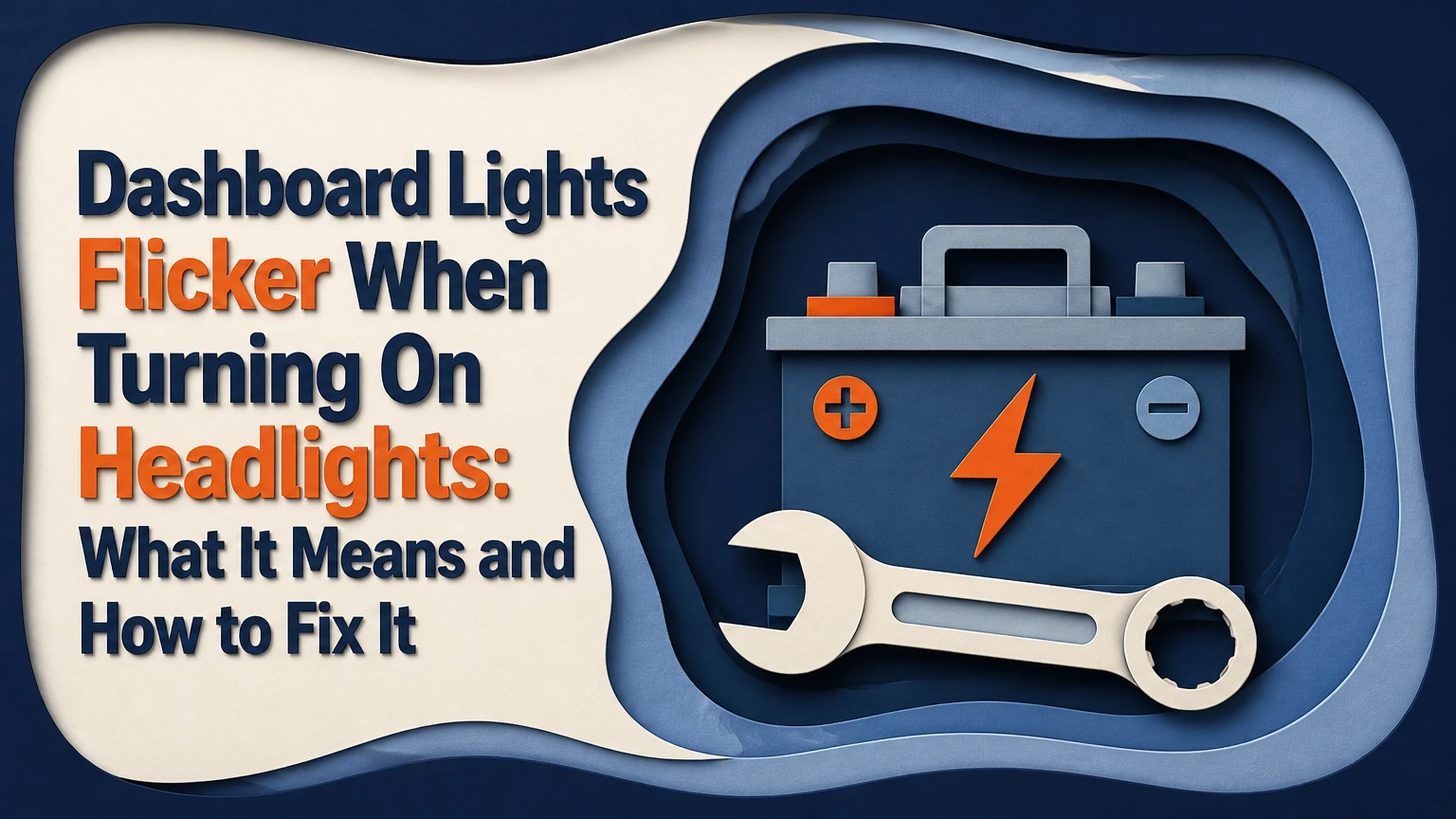 dashboard lights flicker when turning on headlights