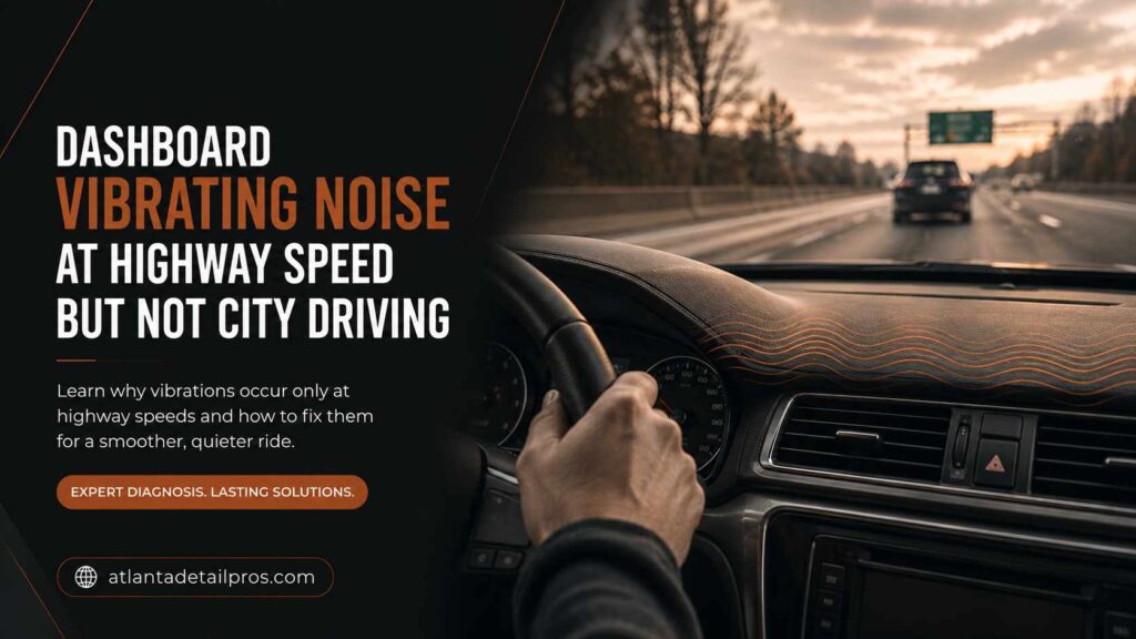 dashboard vibrating noise at highway speed but not city driving