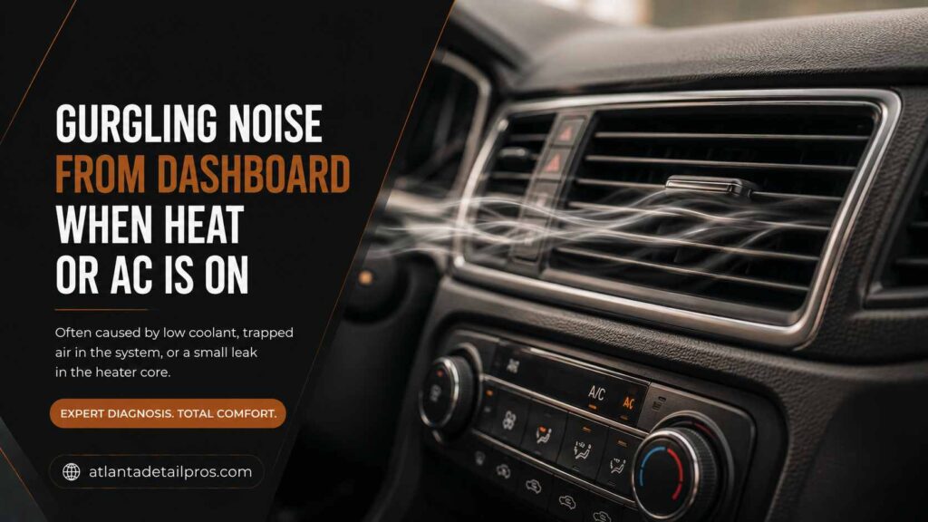 Gurgling Noise From the Dashboard When Heat or AC Is On