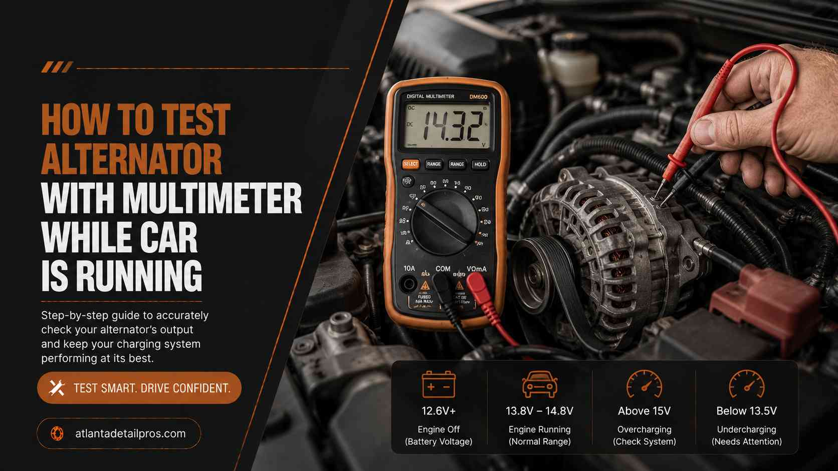 how to test alternator with multimeter while car is running
