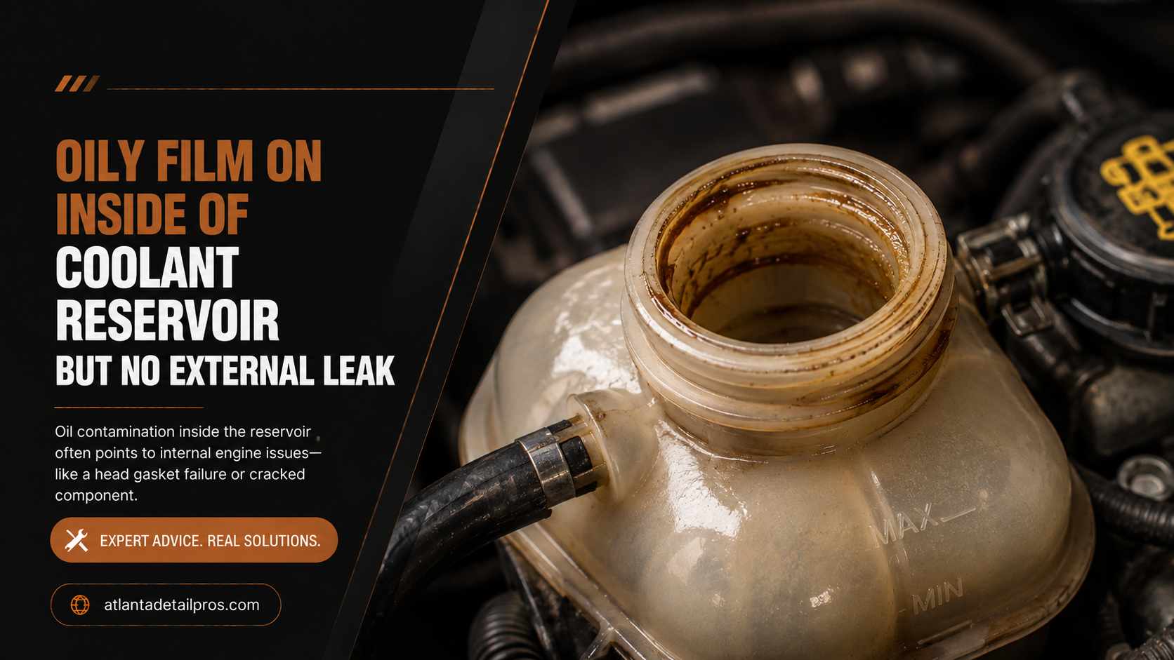 Oily Film on Inside of Coolant Reservoir but No External Leak