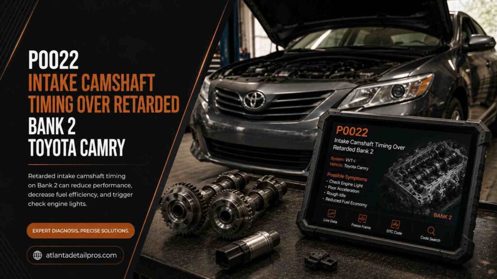P0022 Intake Camshaft Timing Over Retarded Bank 2 Toyota Camry