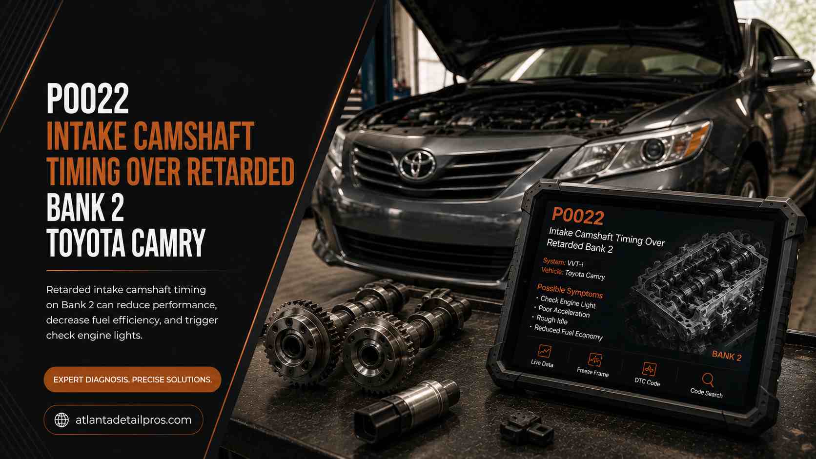 P0022 Intake Camshaft Timing Over Retarded Bank 2 Toyota Camry