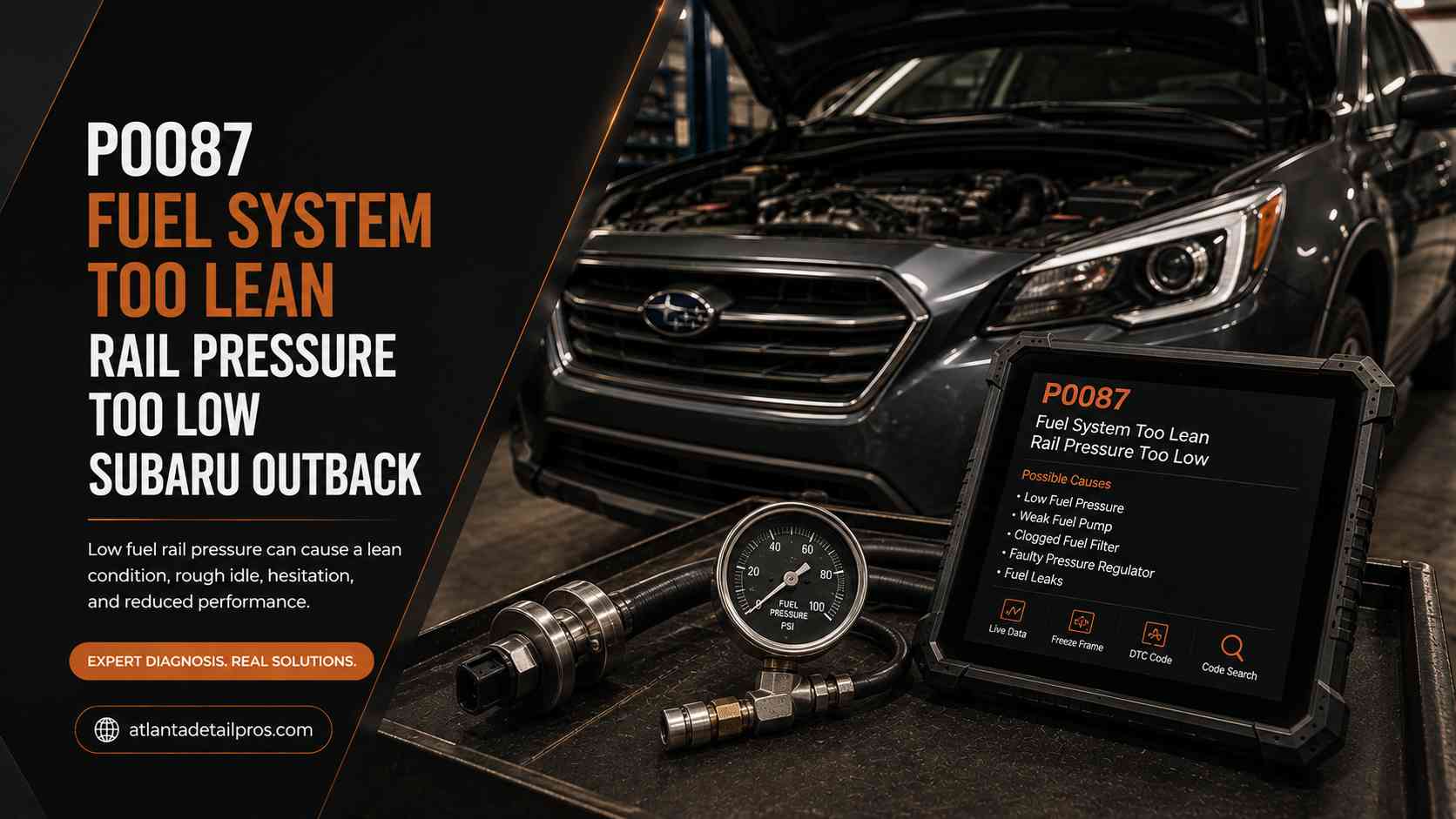 P0087 Fuel System Too Lean Rail Pressure Too Low Subaru Outback