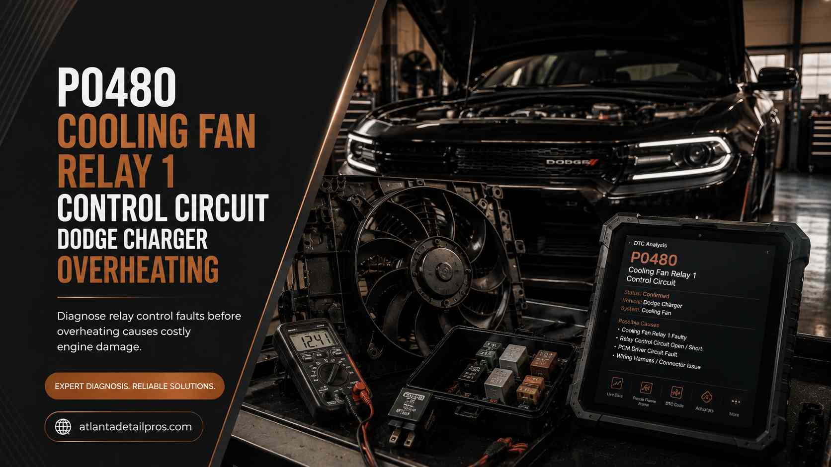 P0480 Cooling Fan Relay 1 Control Circuit Dodge Charger Overheating