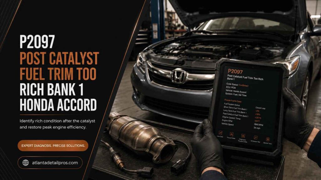 P2097 Post Catalyst Fuel Trim Too Rich Bank 1 Honda Accord