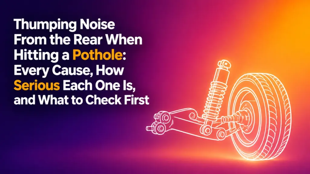 Thumping Noise From the Rear When Hitting a Pothole: Every Cause, How Serious Each One Is, and What to Check First