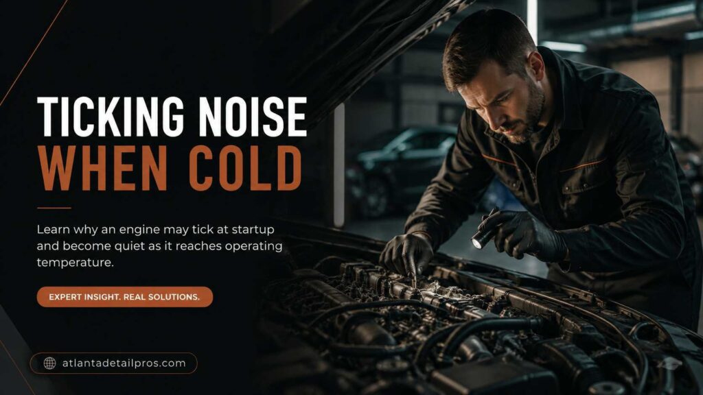 ticking noise from engine only when cold then disappears after warmup
