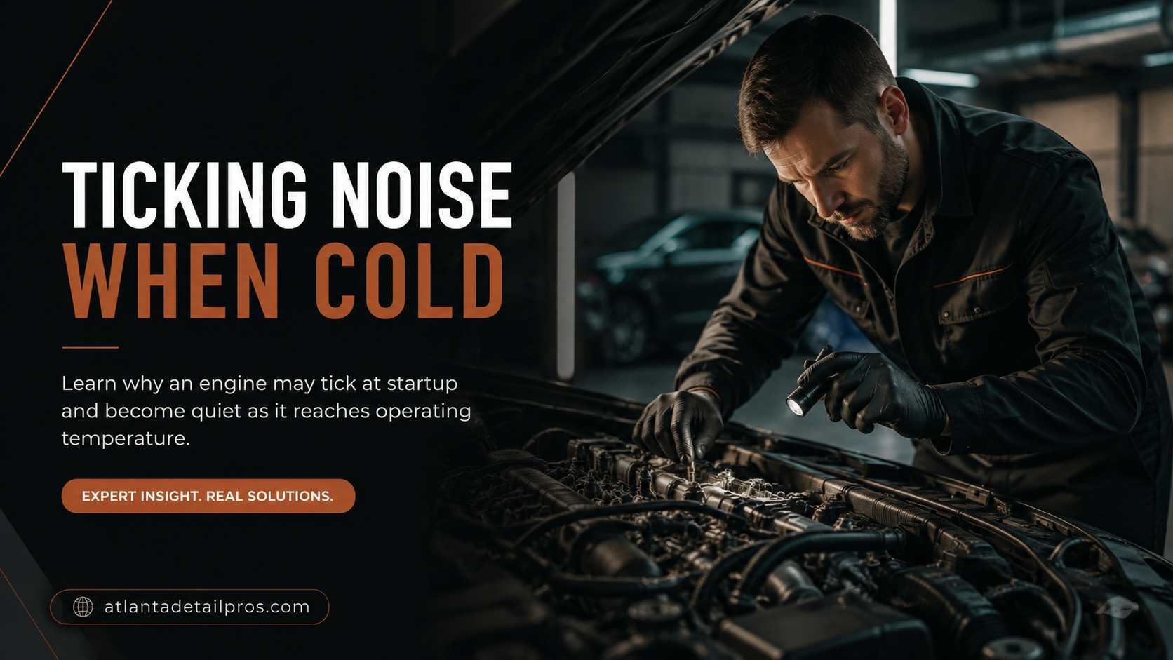 ticking noise from engine only when cold then disappears after warmup