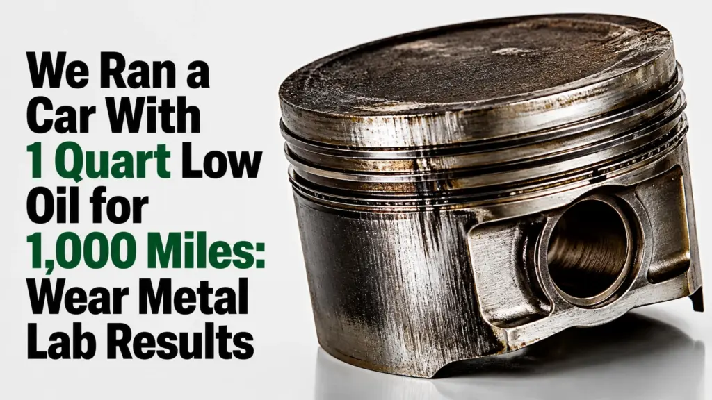 We Ran a Car With 1 Quart Low Oil for 1,000 Miles: Wear Metal Lab Results