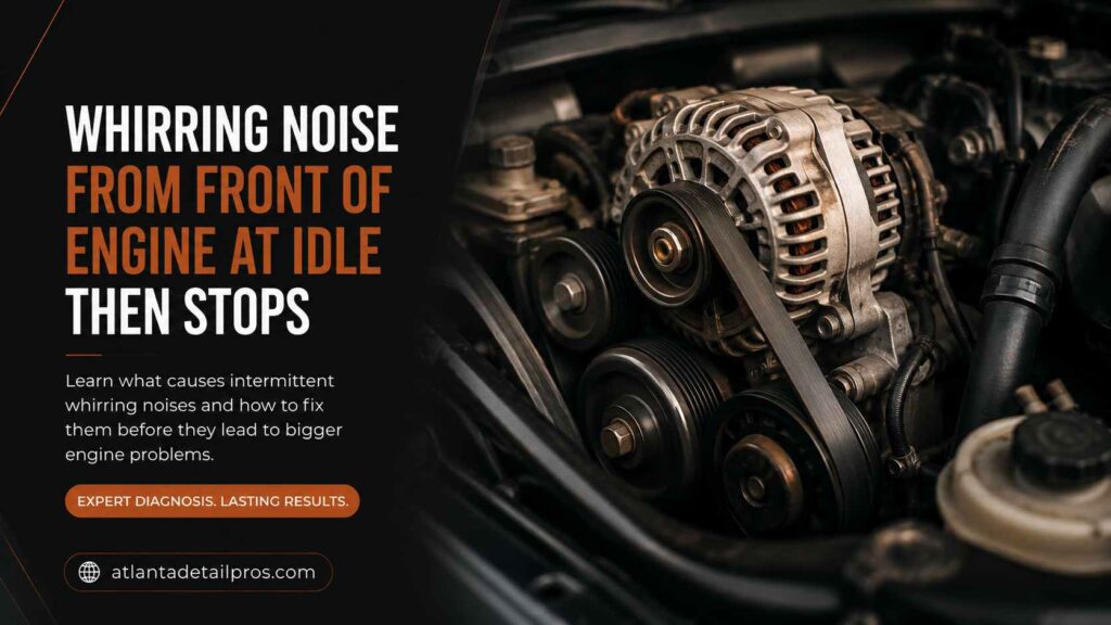 Whirring Noise From the Front of the Engine at Idle That Stops