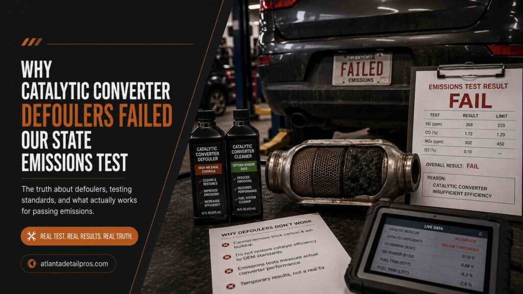why catalytic converter defoulers failed our state emissions test