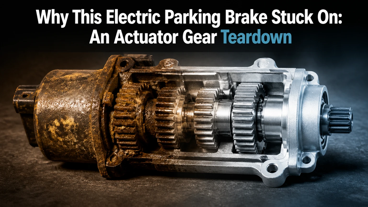 Why This Electric Parking Brake Stuck On: An Actuator Gear Teardown