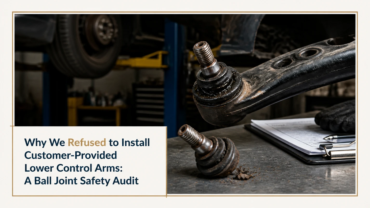 Why We Refused to Install Customer-Provided Lower Control Arms: A Ball Joint Safety Audit